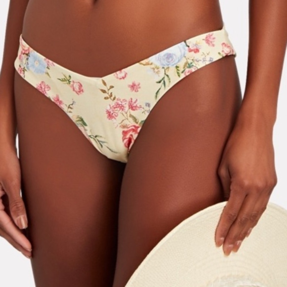 NWOT!🍑Cheeky WeWoreWhat Bikini Bottoms Yellow Floral Large